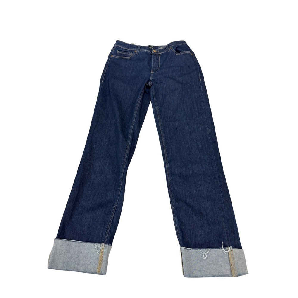 Raffaello Rossi Hailey‎ Cuffed Jeans Indigo Blue Premium Denim Size 36 US 6